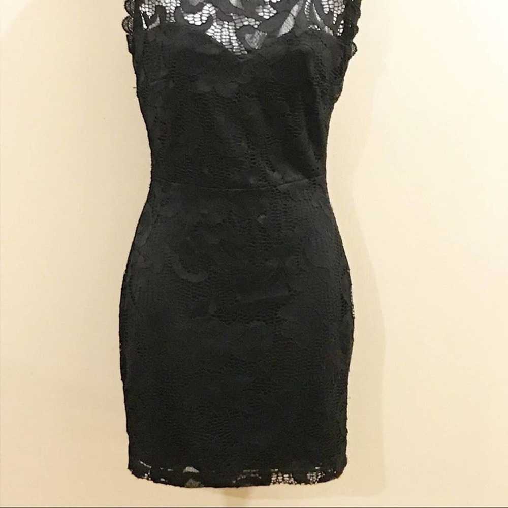 Nasty Gal Black Lace Mini Bodycon Dress Small - Picture 4 of 15